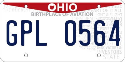 OH license plate GPL0564