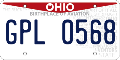 OH license plate GPL0568