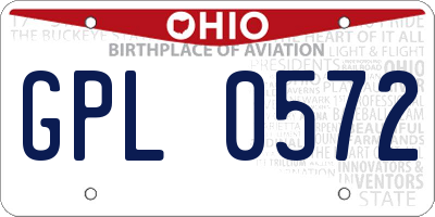 OH license plate GPL0572