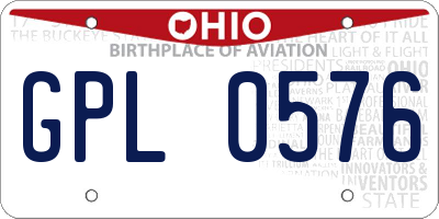 OH license plate GPL0576