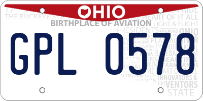 OH license plate GPL0578
