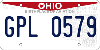 OH license plate GPL0579