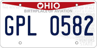 OH license plate GPL0582