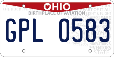 OH license plate GPL0583