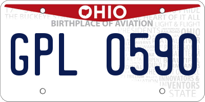 OH license plate GPL0590