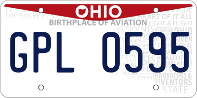 OH license plate GPL0595