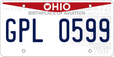 OH license plate GPL0599