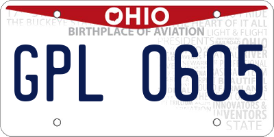 OH license plate GPL0605