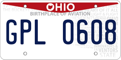 OH license plate GPL0608