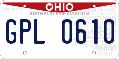 OH license plate GPL0610