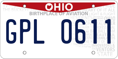 OH license plate GPL0611