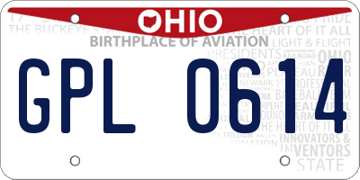 OH license plate GPL0614