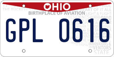 OH license plate GPL0616