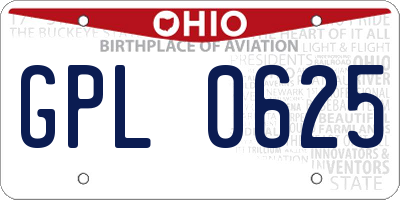 OH license plate GPL0625