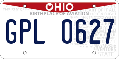 OH license plate GPL0627