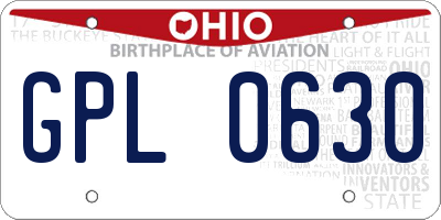 OH license plate GPL0630