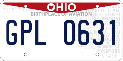 OH license plate GPL0631