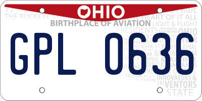 OH license plate GPL0636