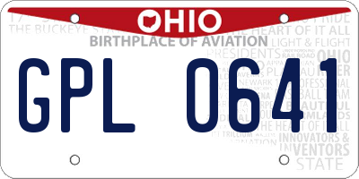 OH license plate GPL0641