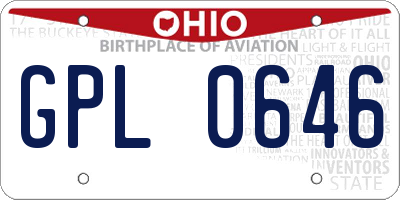 OH license plate GPL0646