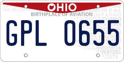 OH license plate GPL0655