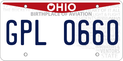 OH license plate GPL0660