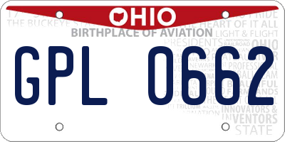 OH license plate GPL0662