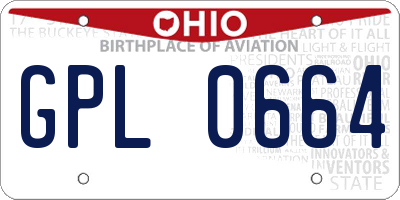 OH license plate GPL0664