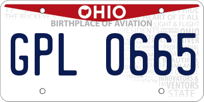 OH license plate GPL0665