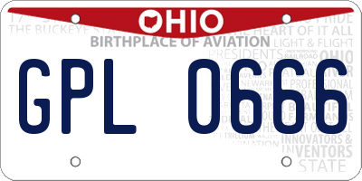 OH license plate GPL0666