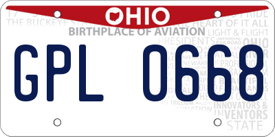 OH license plate GPL0668