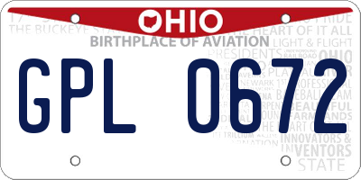 OH license plate GPL0672