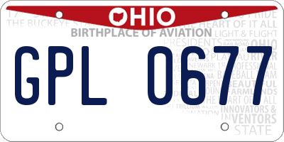 OH license plate GPL0677