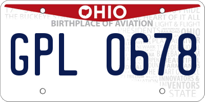 OH license plate GPL0678