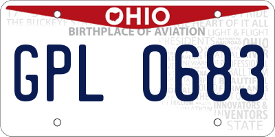 OH license plate GPL0683