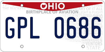 OH license plate GPL0686
