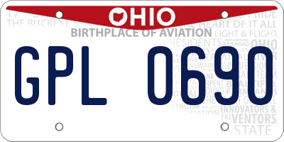 OH license plate GPL0690
