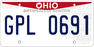OH license plate GPL0691