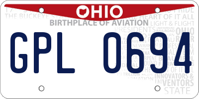 OH license plate GPL0694