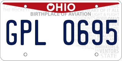 OH license plate GPL0695