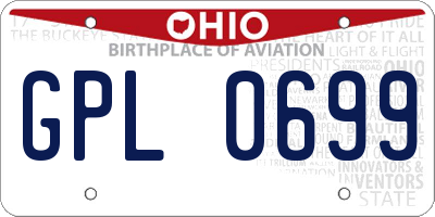 OH license plate GPL0699
