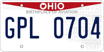 OH license plate GPL0704