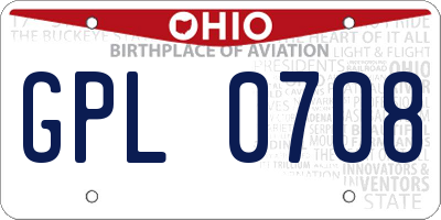 OH license plate GPL0708