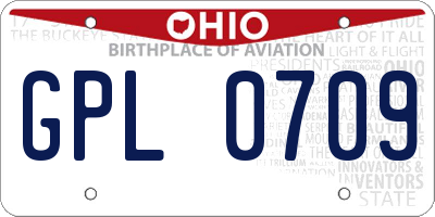 OH license plate GPL0709