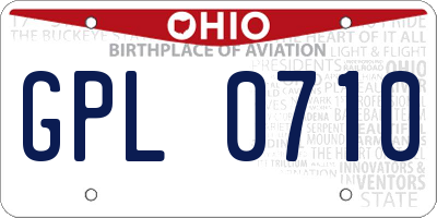 OH license plate GPL0710