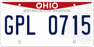 OH license plate GPL0715