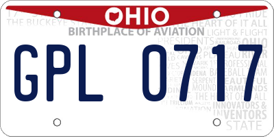 OH license plate GPL0717