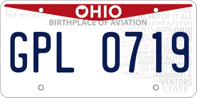 OH license plate GPL0719