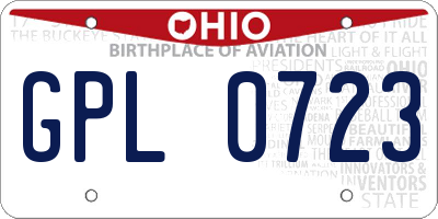 OH license plate GPL0723