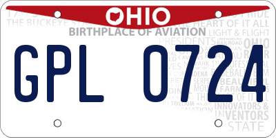 OH license plate GPL0724